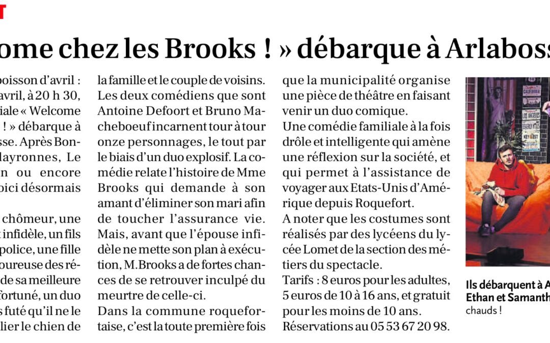 Spectacle welcome chez les brooks