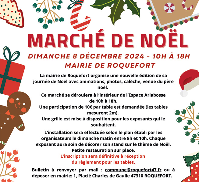 Inscription marché de Noël