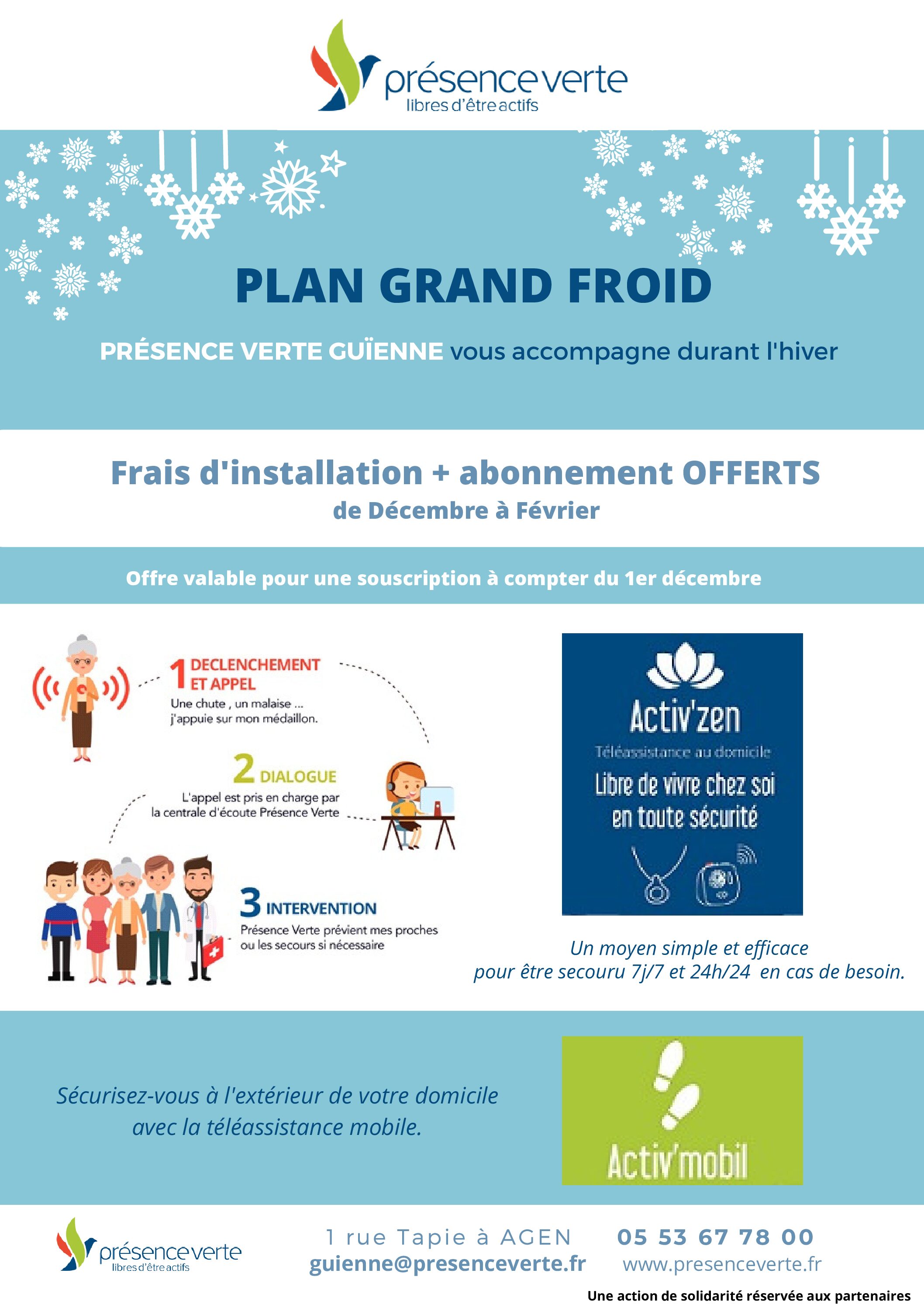 Action de prévention PRÉSENCE VERTE : PLAN GRAND FROID