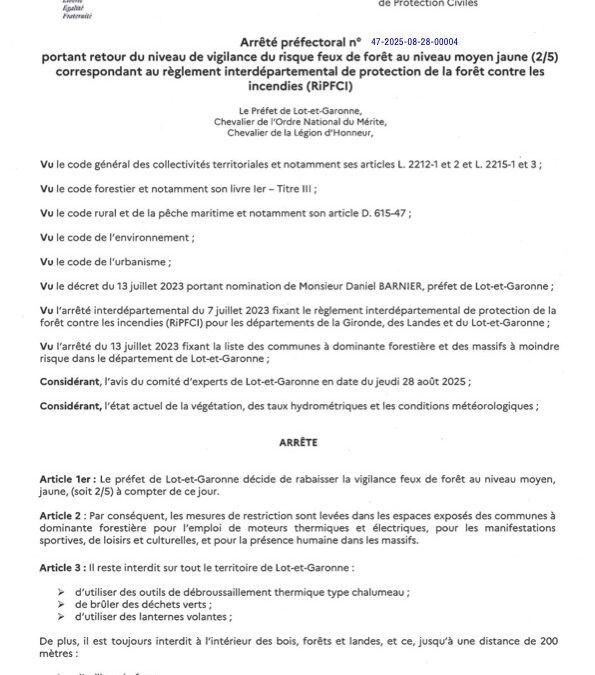 Arrêté préfectoral n° 47-2025-08-28-00004