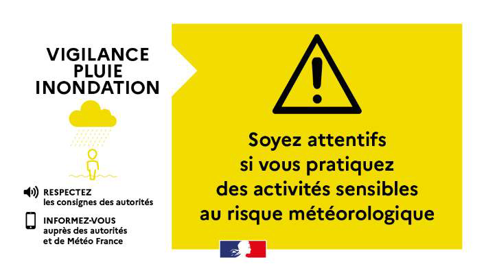 Mardi 21 octobre 2025 Situation météorologique à surveiller pour un risque de pluie inondation