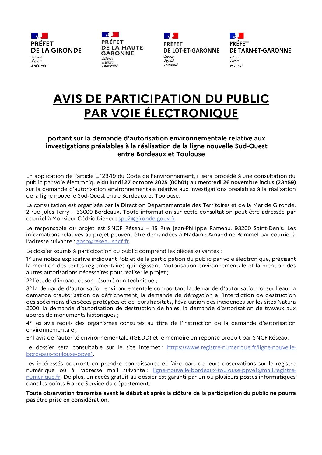 GPSO-Participation du public par voie électronique