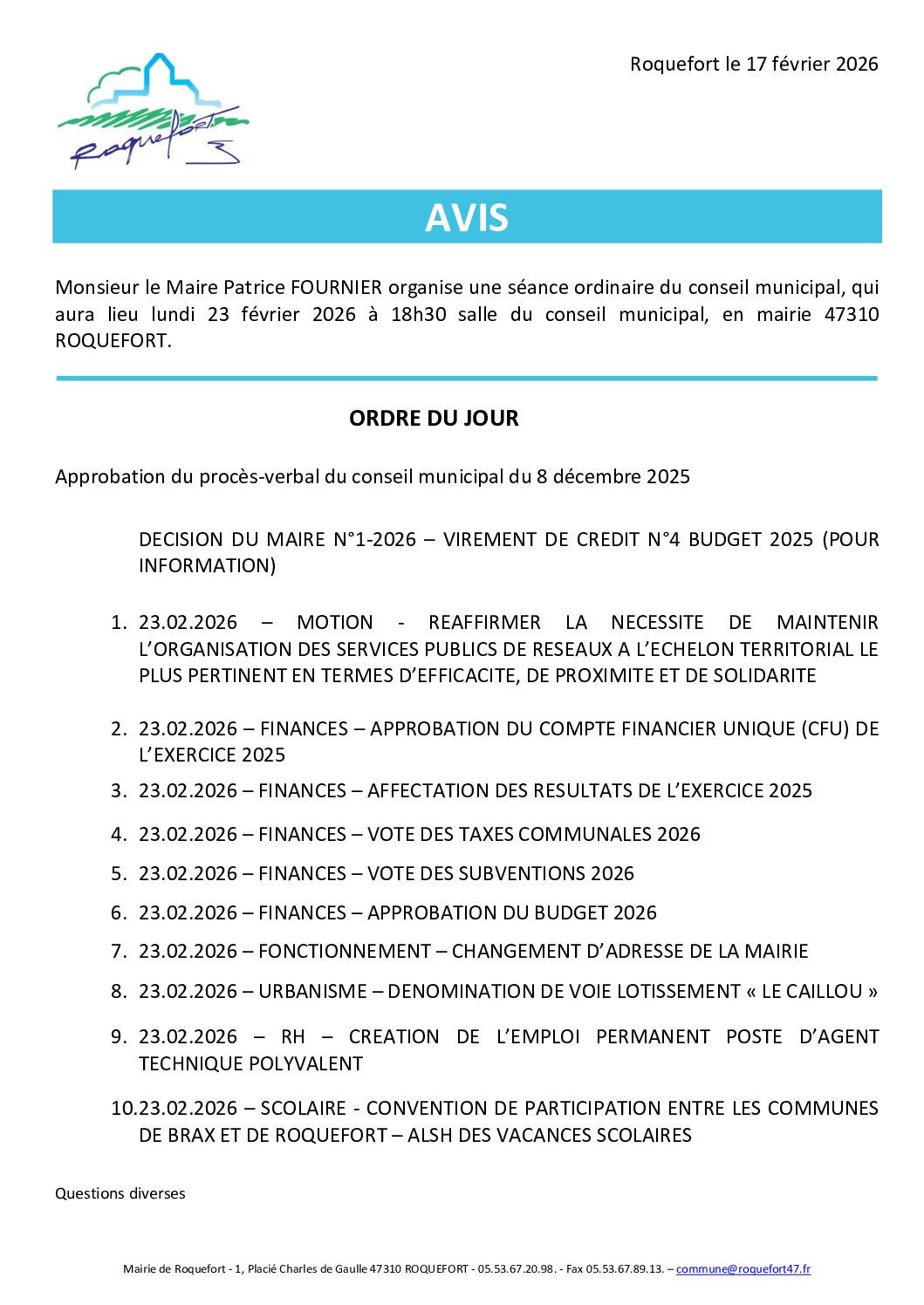Avis CM 23-02-26