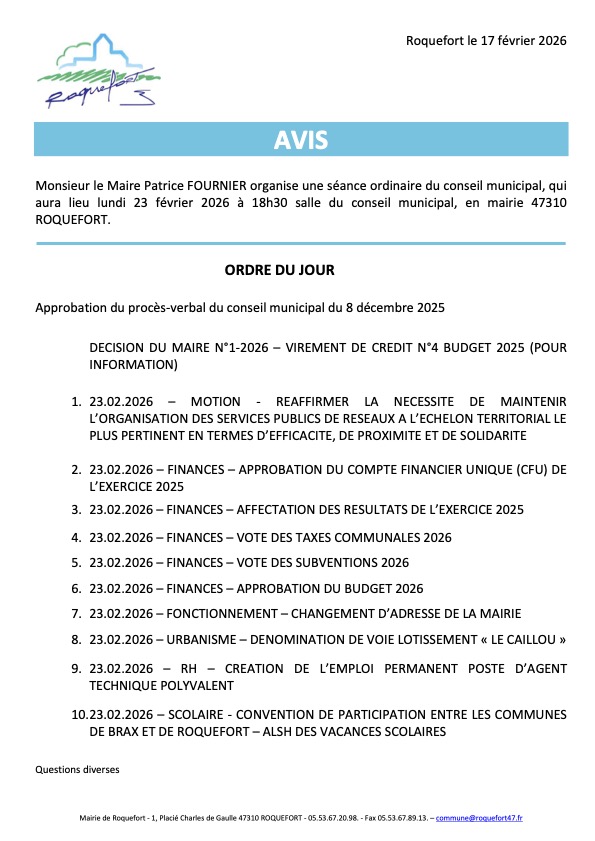 Avis CM 23.02.26