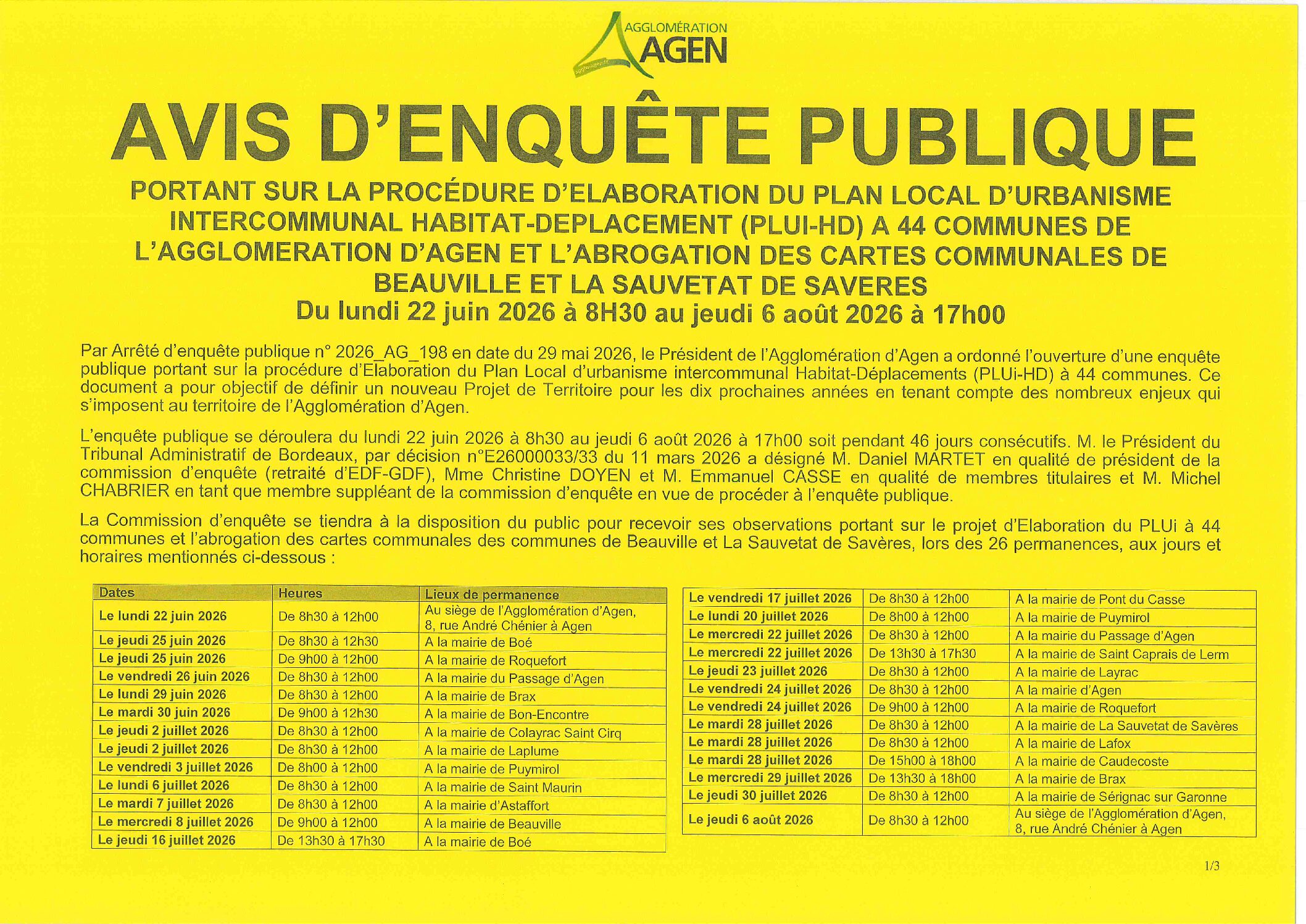 Enquête publique – PLUi 44 communes