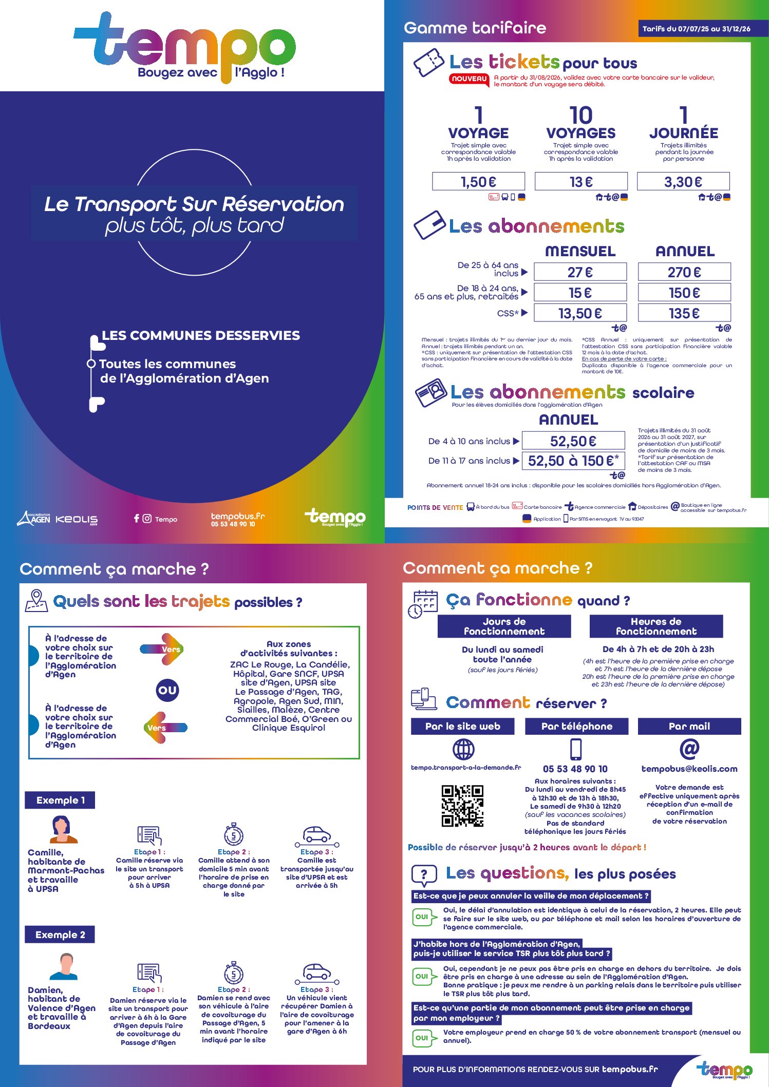 Info Transports Usagers / Scolaires : TEMPO 🚌 🚘️