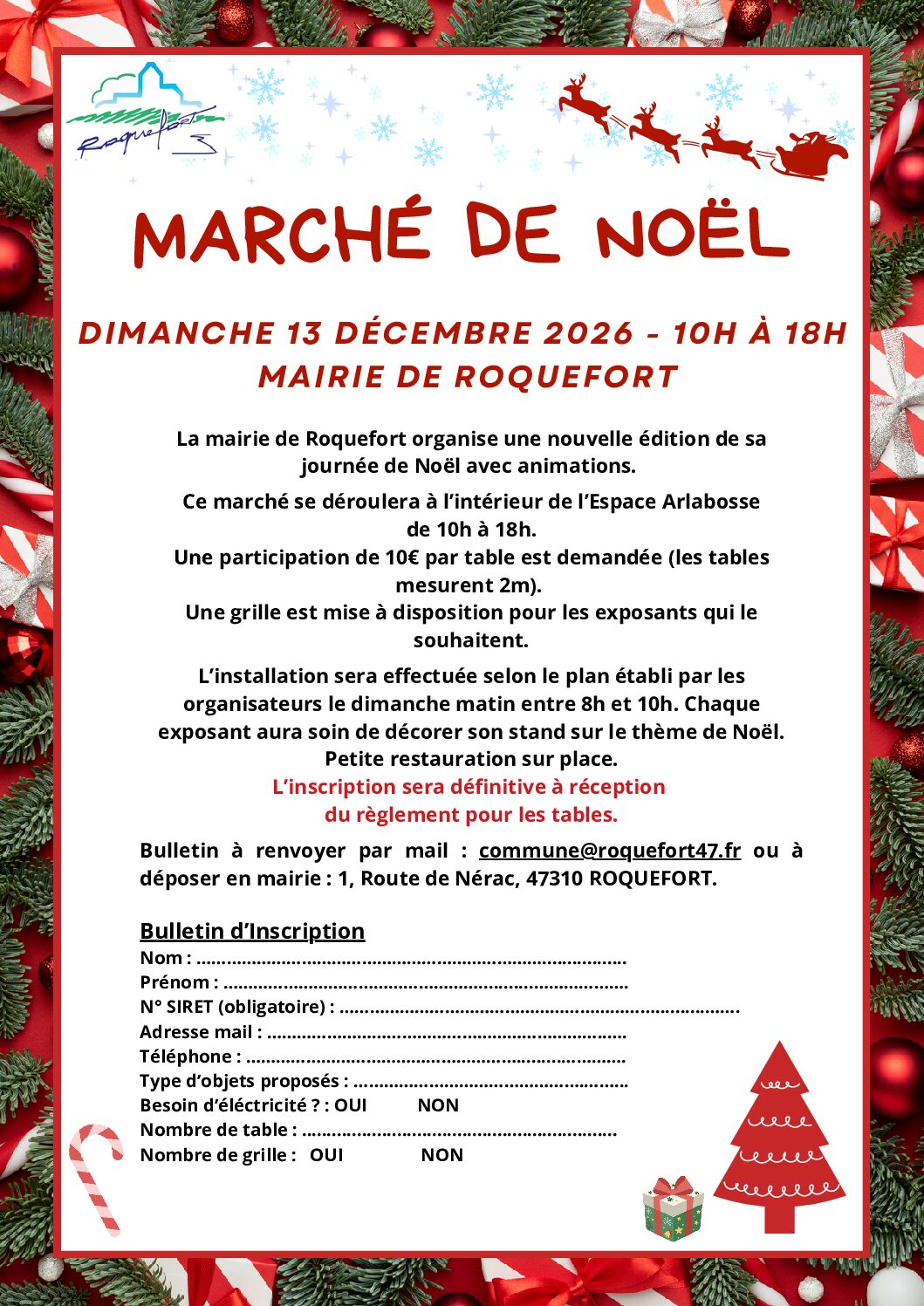 Inscription marché de noël édition 2026 🎄